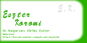 eszter koromi business card